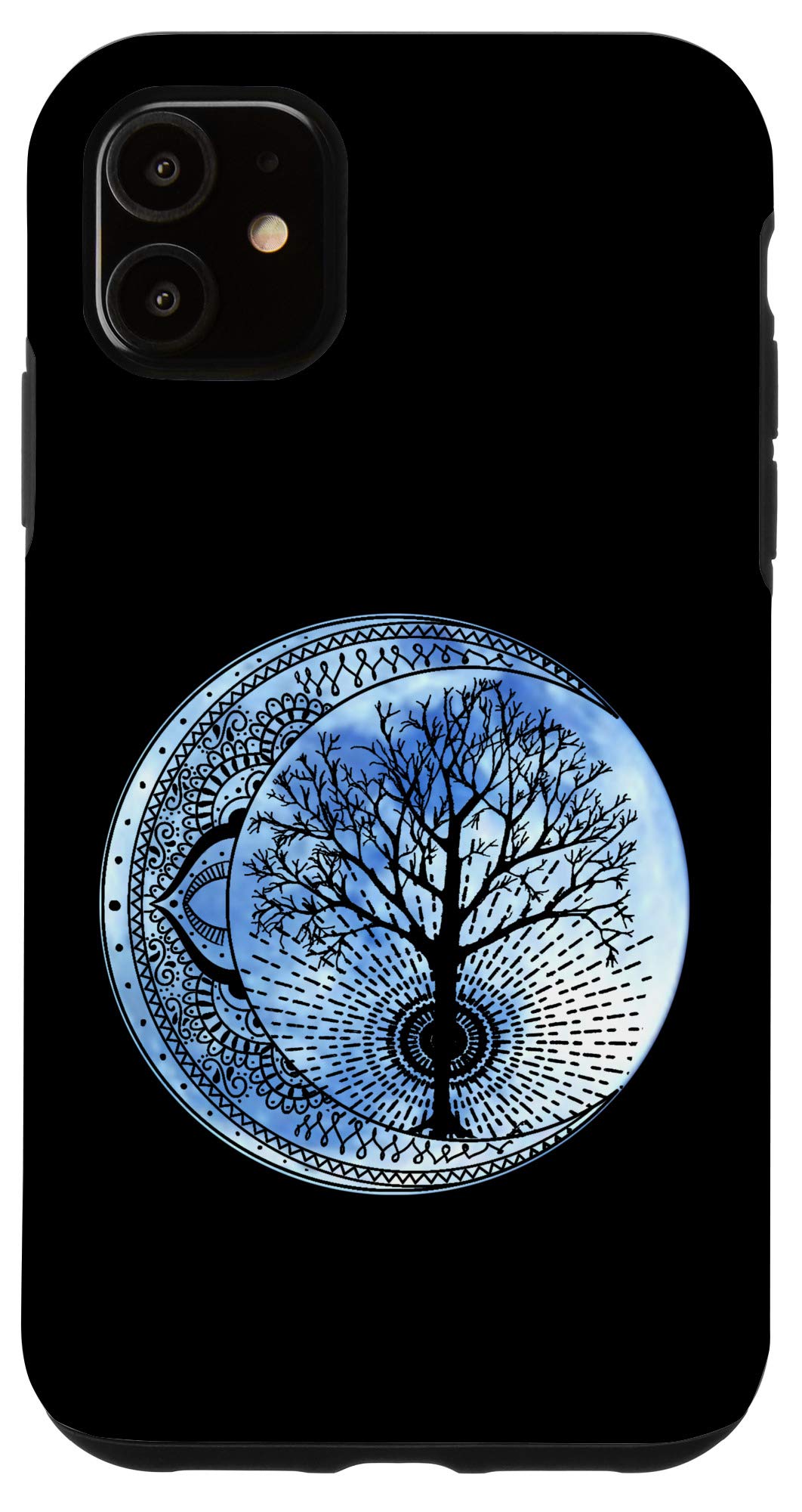 iPhone 11 Case with Mandala Full Moon & Tree of Life Design - Protective Phone Cover for Everyday Use, Travel & Spiritual Lifestyle