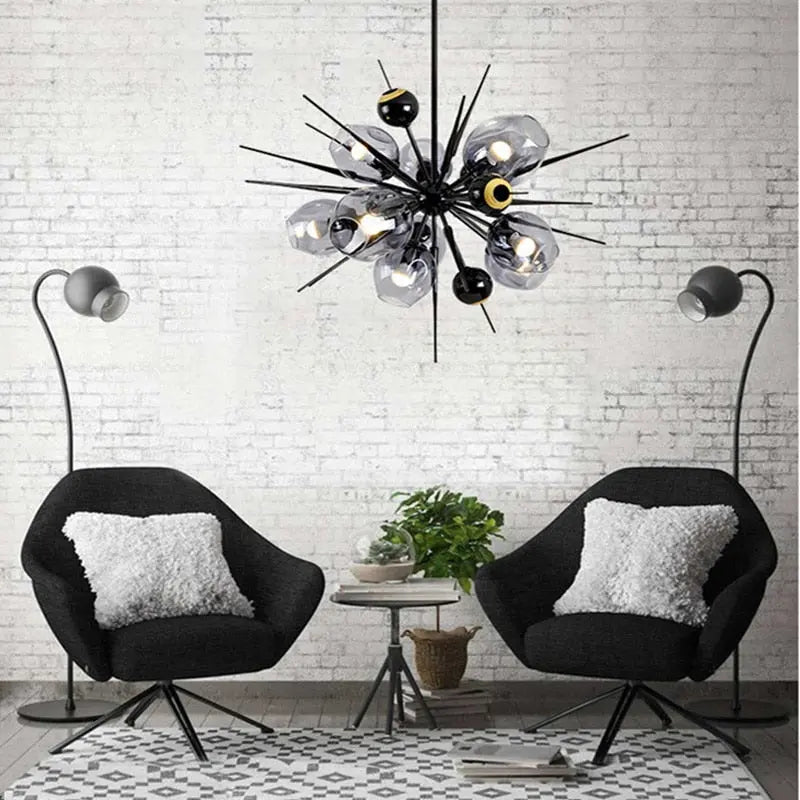 Laura Black Bubble Sputnik Chandelier - Modern Crystal Ceiling Light Fixture for Dining Room, Living Room, Bedroom & Entryway | Elegant Lighting Decor for Home & Office