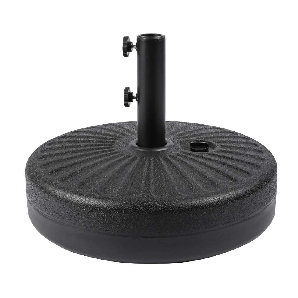 WO Home Furniture 9 FT Half Outdoor Market Patio Umbrella with Weighted Base Kit - Perfect for Backyard, Garden, Poolside, and Restaurant Outdoor Dining