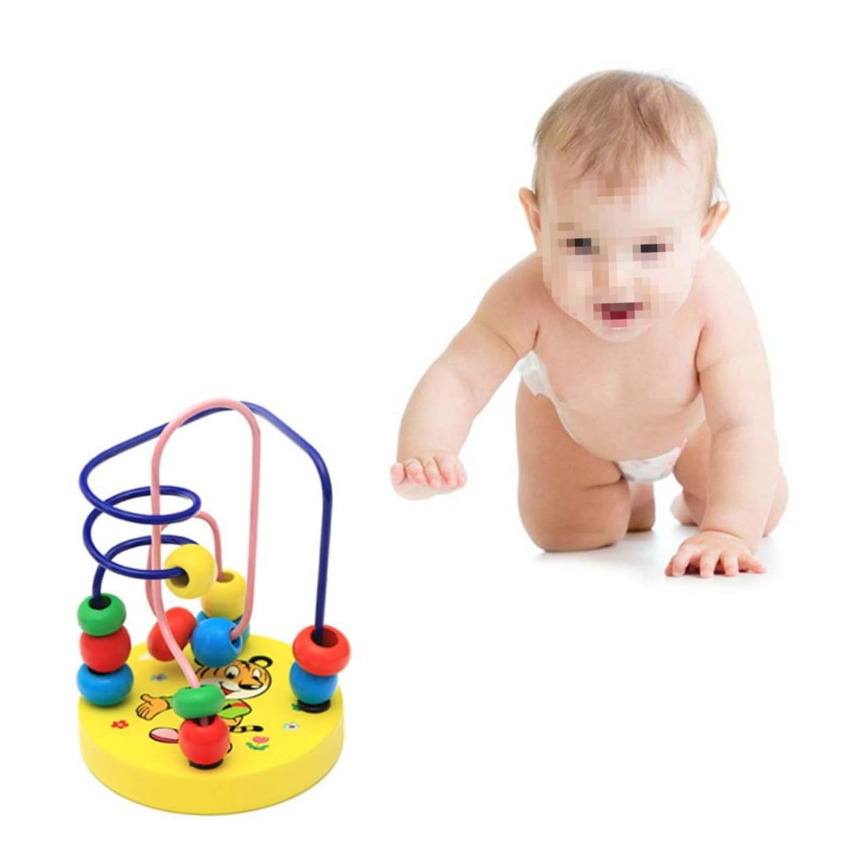 **ifundom Wooden Beads Maze Game - Montessori Educational Toy for Toddlers, Wooden Bead Coaster & Preschool Learning Activity - Perfect for Fine Motor Skills Development & Early Childhood Education**    *(Great for Playtime, Classroom Learning, and Sensory Development!)*