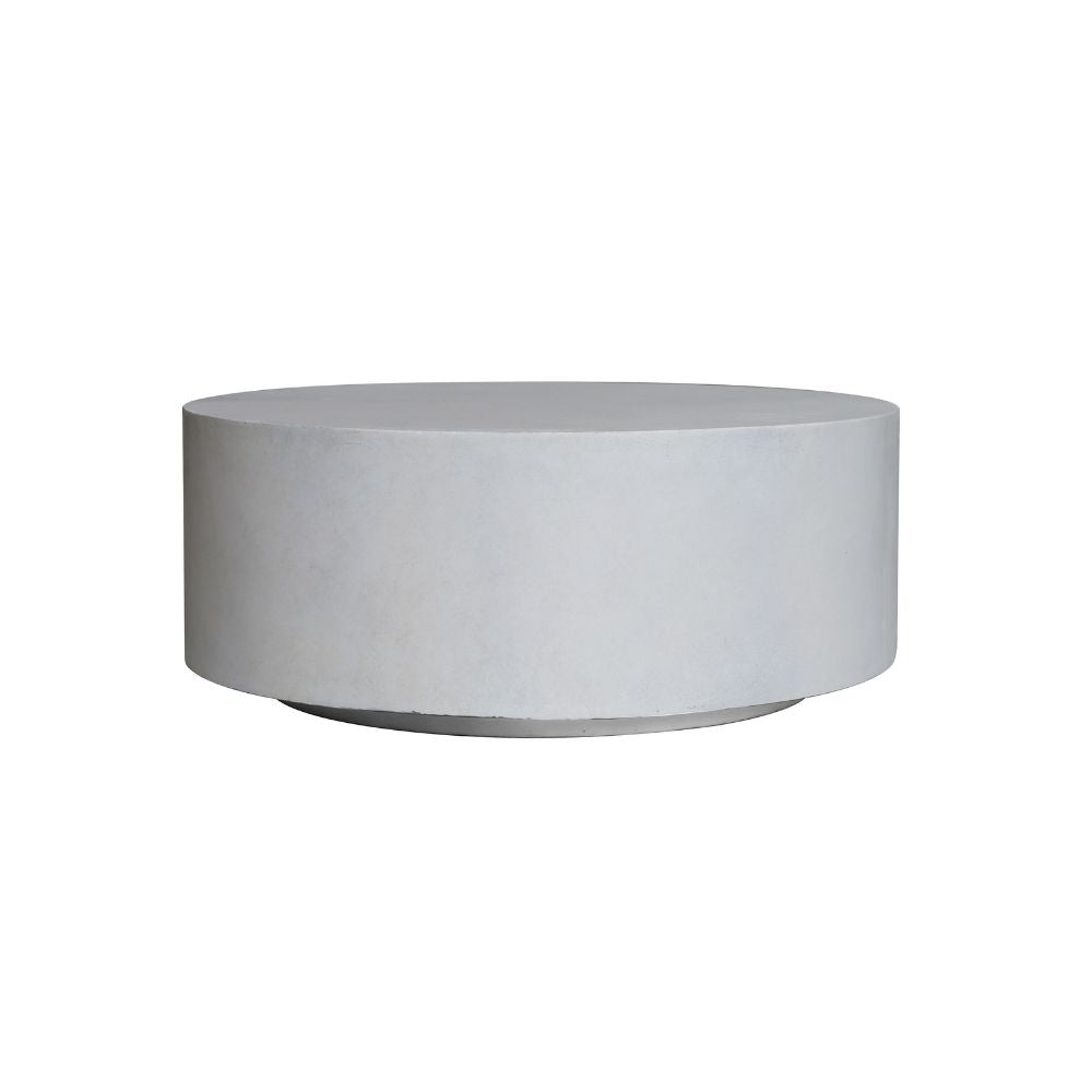 Modern White Concrete Coffee Table 80cm - Indoor & Outdoor Use - Perfect for Patio, Garden, and Living Room Decor