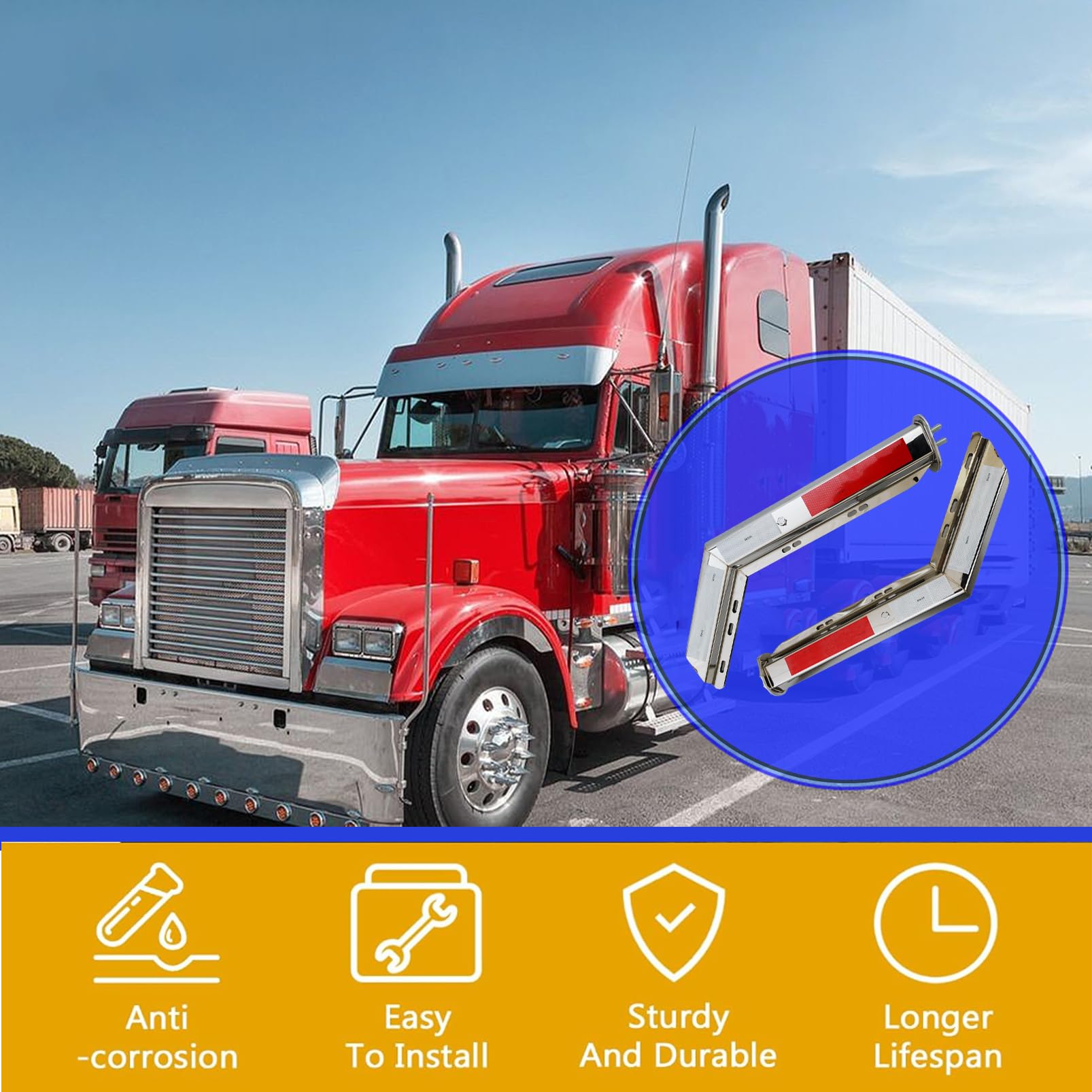 Heavy-Duty Angled Mud Flap Hanger Bracket for Semi Trucks - 1-1/8