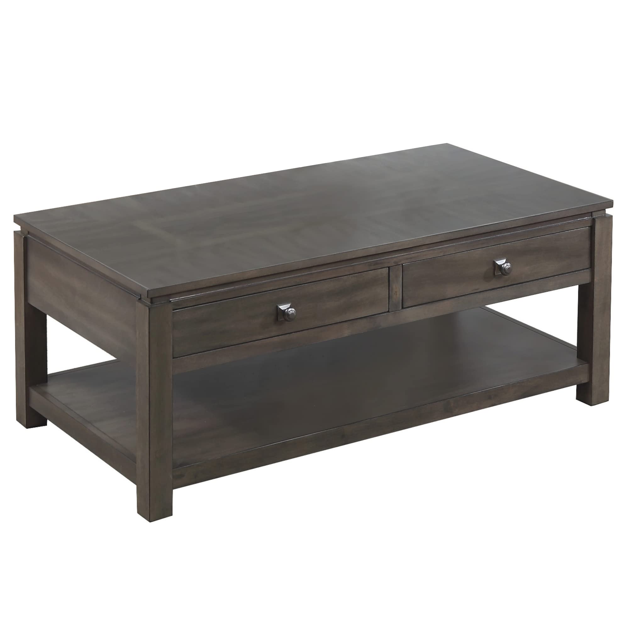 Shades of Gray Weathered Grey Coffee Table - Modern Distressed Wood Living Room Furniture for Home Decor, Perfect for Living Room, Bedroom & Office
