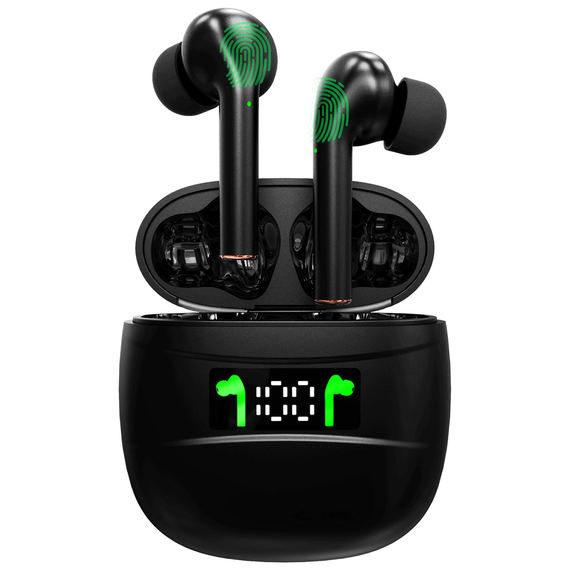 True Wireless Bluetooth Earbuds J3PRO - Smart Touch Control, Noise Cancelling, Mono/Stereo Mode with 3 Pairs Ear Tips (Black) | Perfect for Workouts, Commuting & Hands-Free Calls