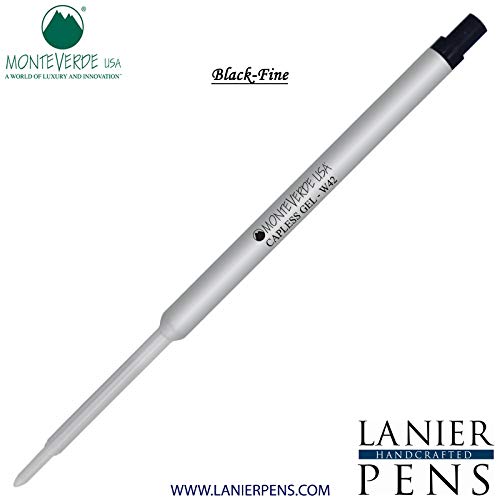 Monteverde Capless Gel Refill for Waterman Ballpoint Pens - Black Ink | Smooth Writing Replacement Cartridge for Office, School & Everyday Use