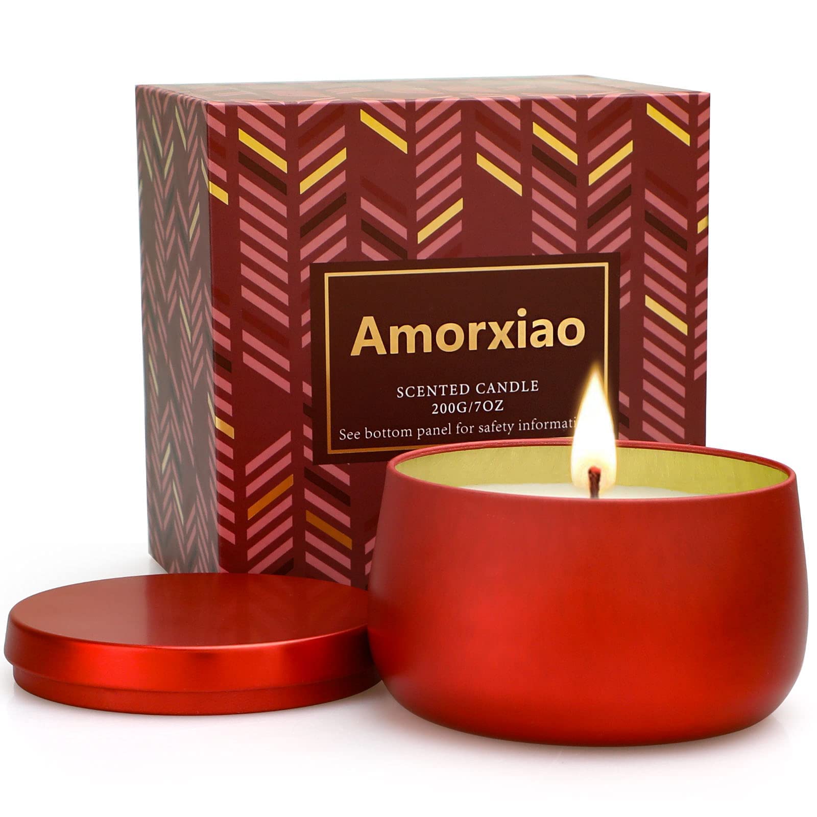 Guava Lychee Scented Soy Candle - 7oz Long Lasting Aromatherapy Candle (45 Hours Burn Time) in Gold Plated Tin Gift Box for Home Relaxation, Spa & Romantic Gifts | Perfect for Bedroom, Bath & Meditation