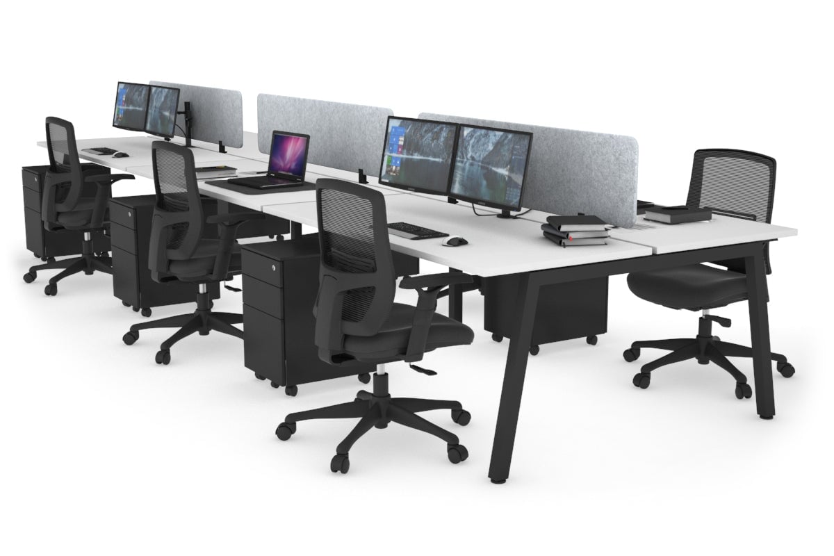 6-Person Office Workstation Desk - 1800L x 700W Dimensions - Ideal for Collaborative Workspaces & Team Projects