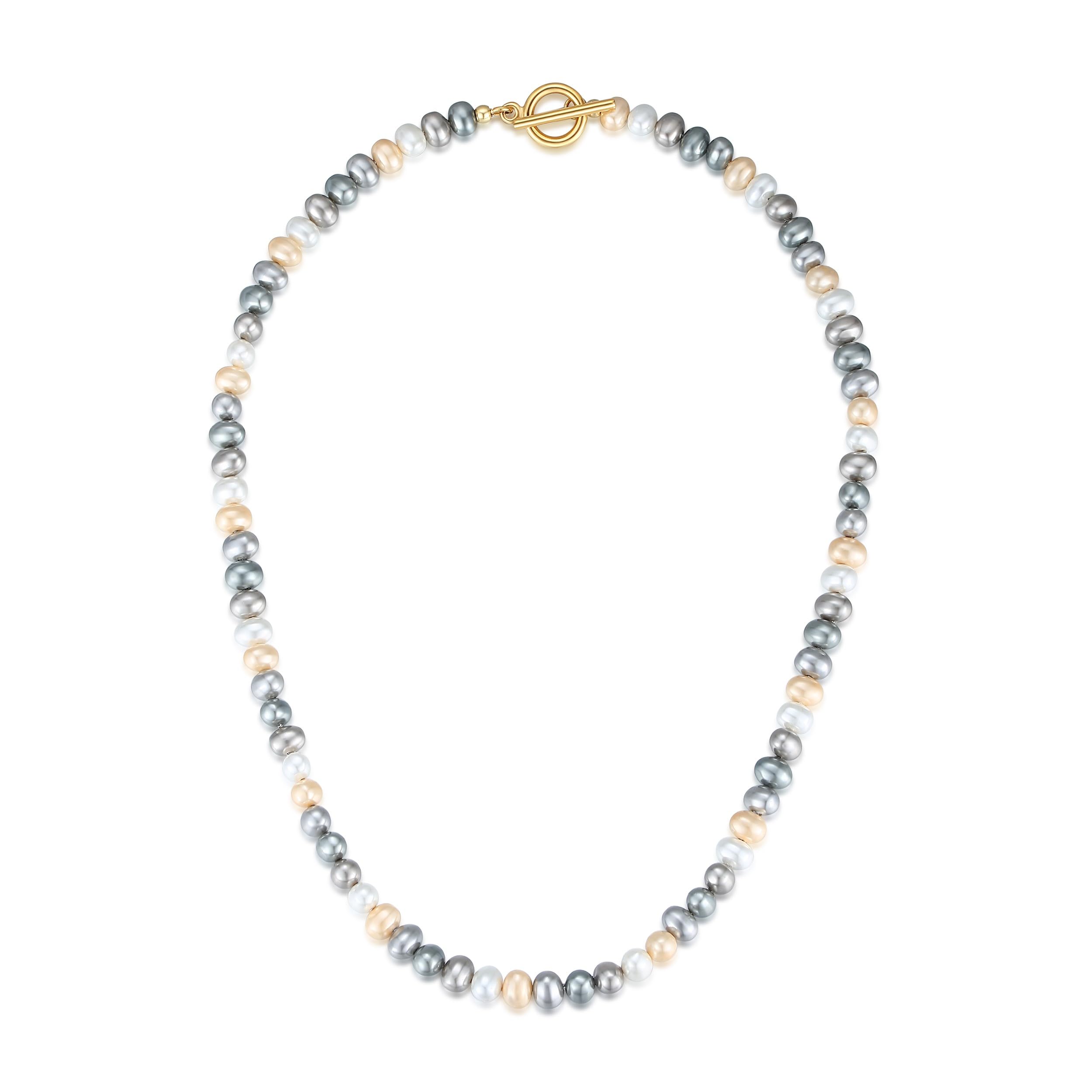 GAVU Elegant Multicolor Shell Pearl Necklace for Women & Men - Dainty Pearl Jewelry Gift for Her, Birthday, Anniversary, Wedding, Party & Formal Occasions