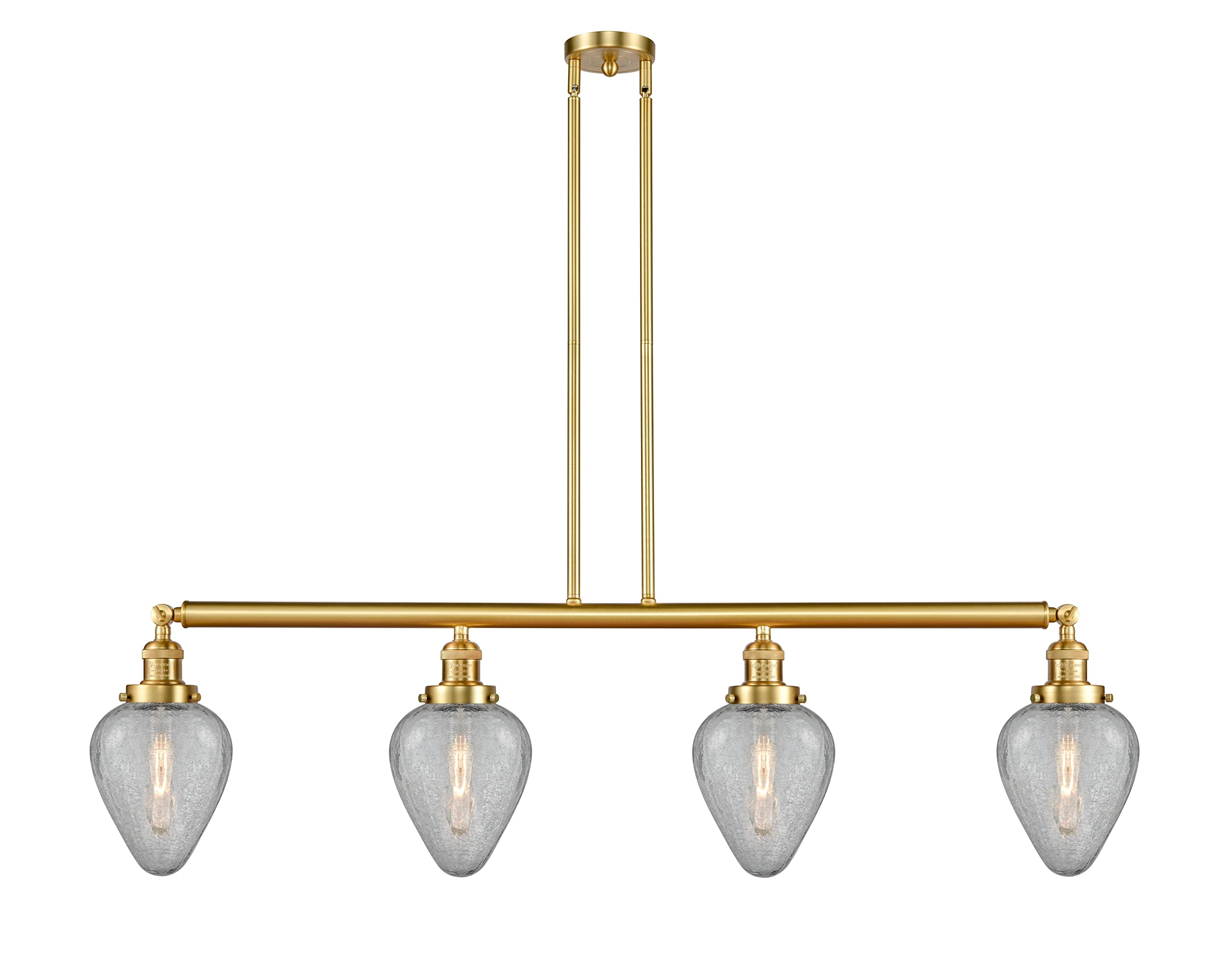 214-SG-G165 Geneseo 4-Light Island Pendant Light Fixture for Kitchen Dining Room - Modern Farmhouse Ceiling Lighting with Clear Glass Shades