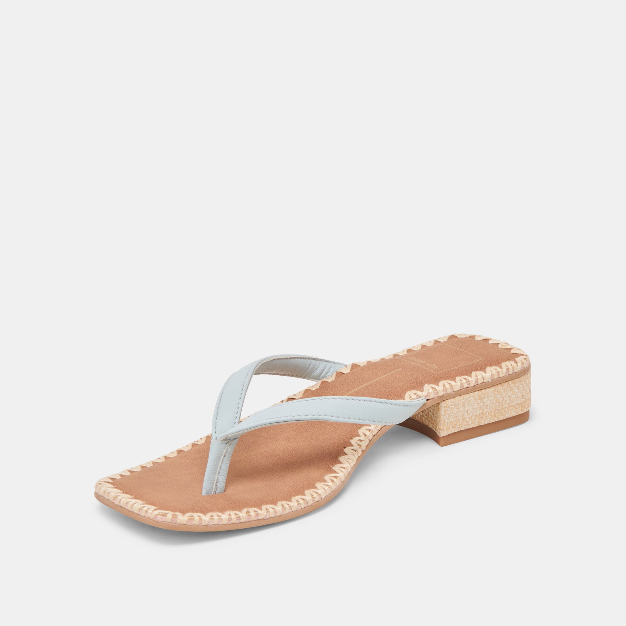 Barty Sandals for Women - Ice Blue Genuine Leather Comfortable Slip-On Sandals | Perfect for Beach, Vacation, and Summer Outfits