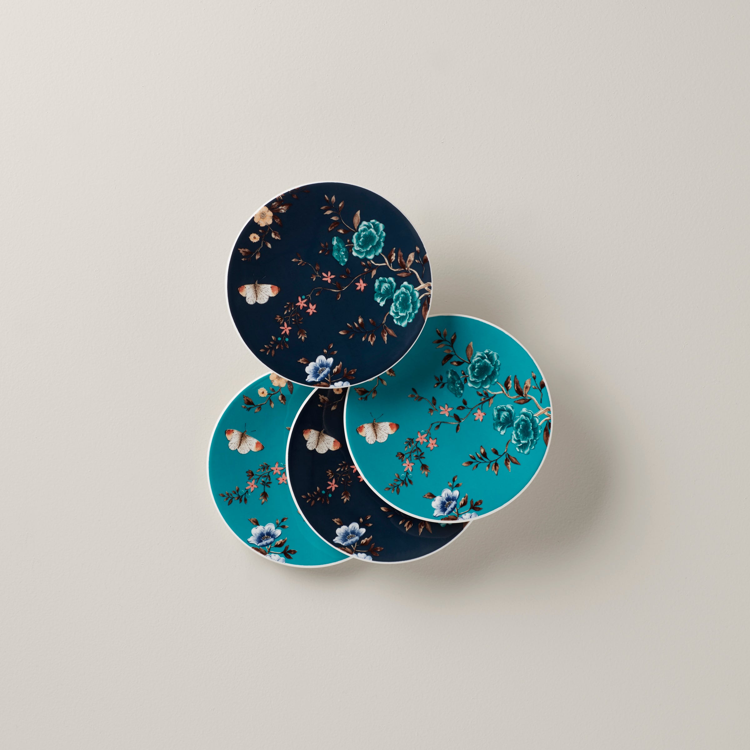 Sprig & Vine Tidbit Plates Set of 4 - Small Appetizer Plates for Charcuterie, Cheese & Desserts - Perfect for Entertaining & Dinner Parties