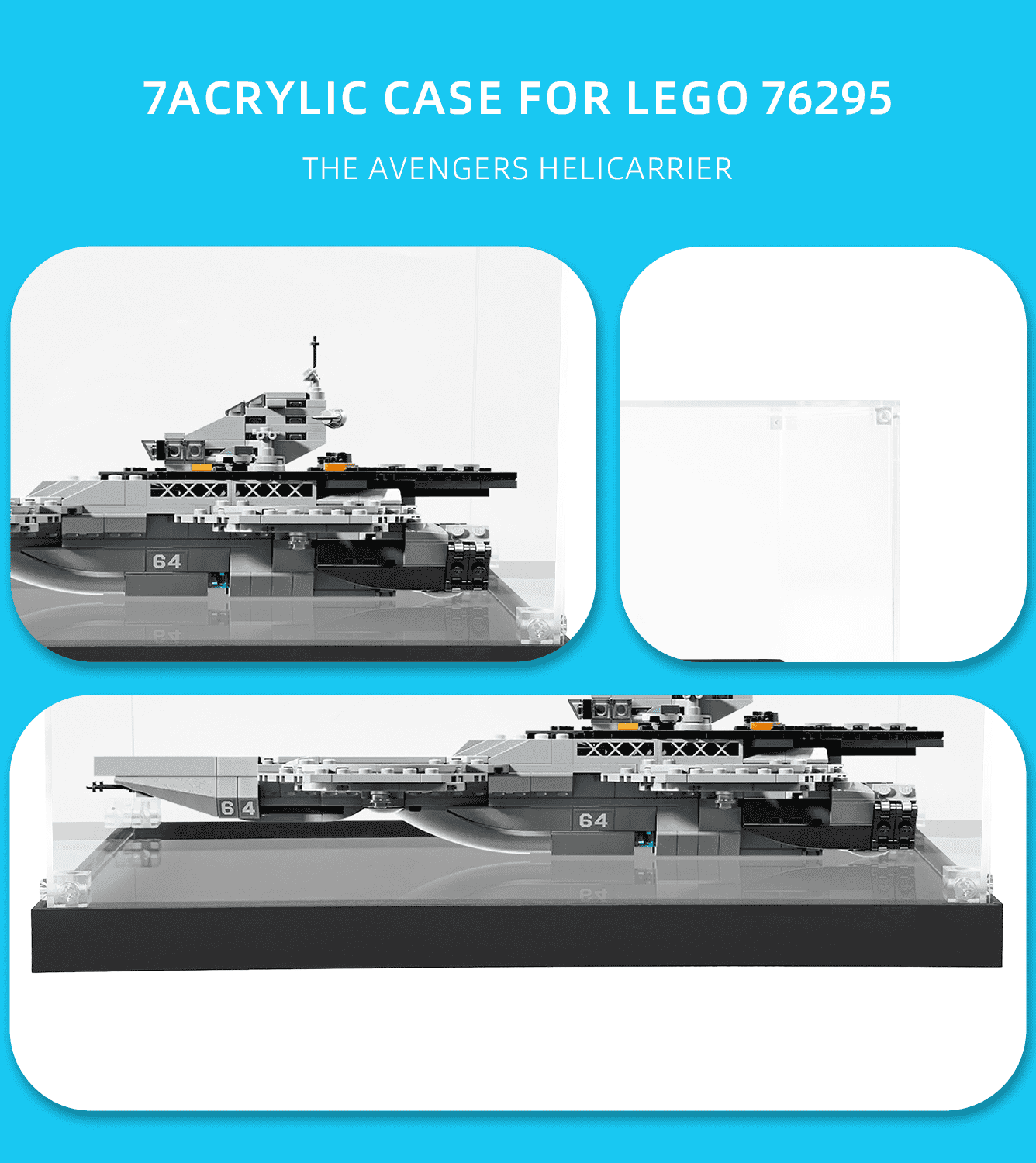 LEGO Super Heroes The Avengers Helicarrier 76295 Display Case - Protective Showcase for LEGO Marvel Collectibles | Perfect for Home Decoration & Toy Collection Display