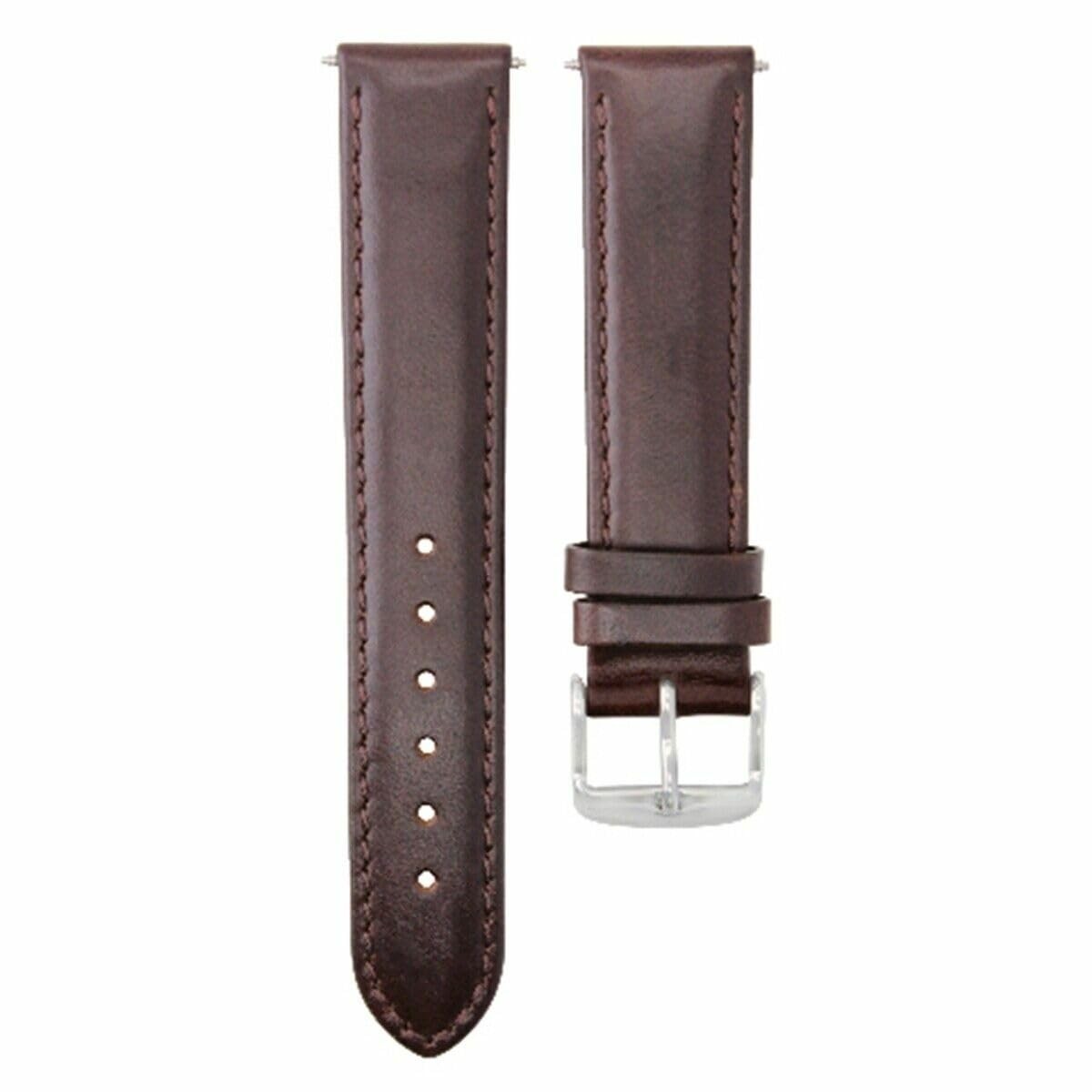 24mm Smooth Leather Watch Band Strap - Compatible with Kenneth Cole Watches - Dark Brown Replacement Strap for Men & Women - Perfect for Business, Casual & Formal Wear