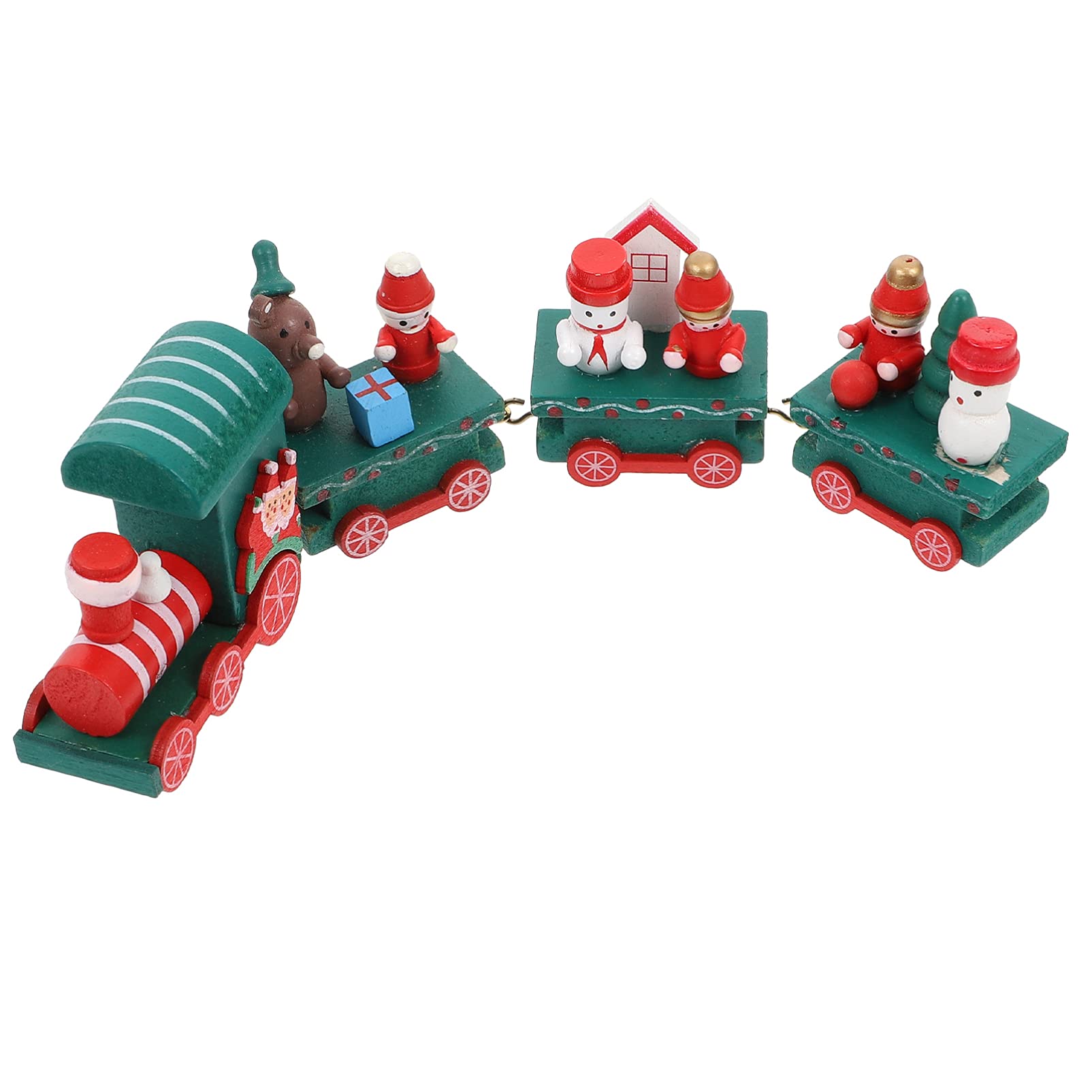 Toyvian Wooden Christmas Train Toys Set - Mini Holiday Train Ornaments for Kids, Perfect Gift for Christmas Party, Fireplace & Table Decorations | Ideal for Holiday Home Decor, Tree Trimming & Festive Gift Giving