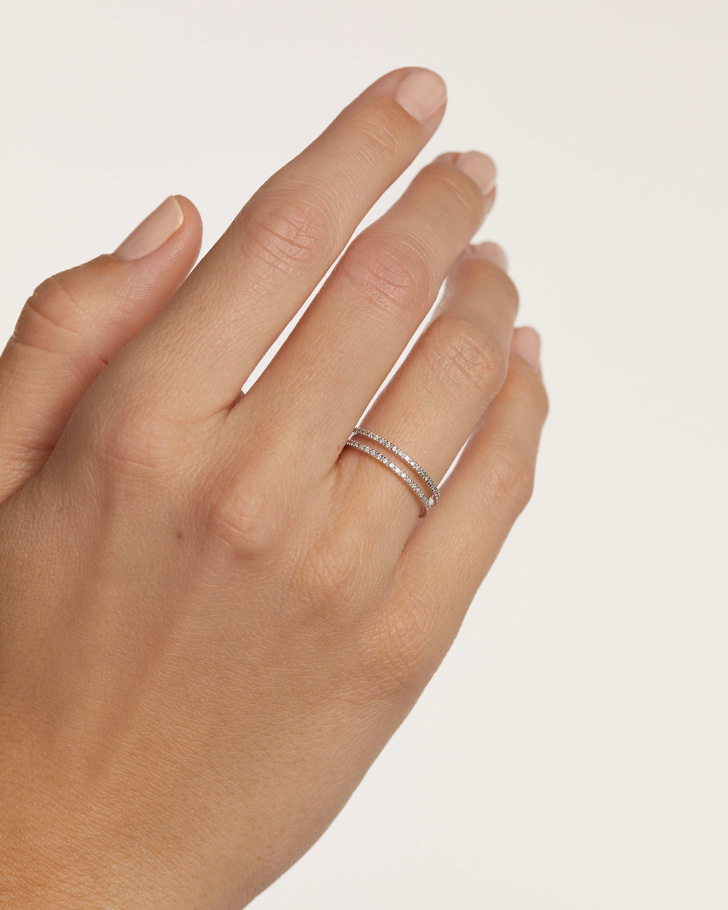 Exquisite Diamond and White Gold Eternity Dual Ring for Women - Perfect for Anniversaries, Engagements & Special Occasions