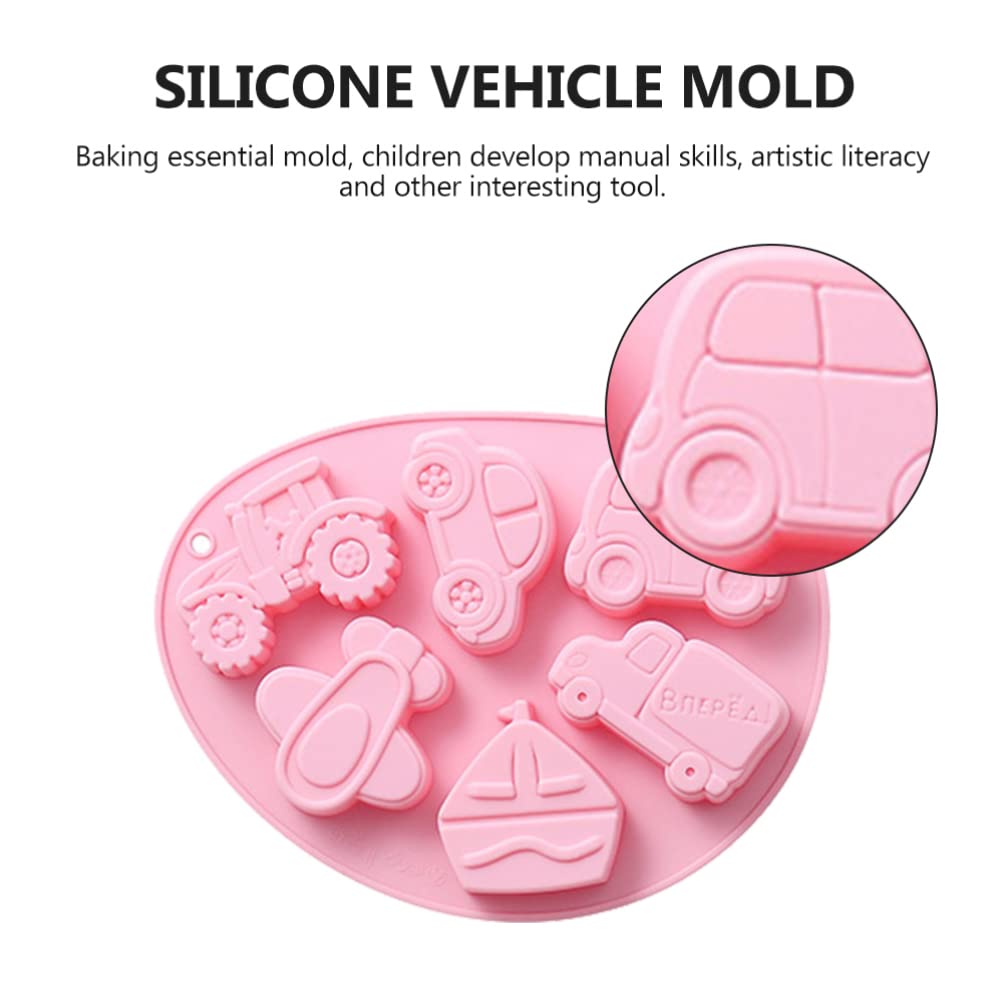 2-Piece Silicone Baking Mold Set - Vehicle Chocolate & Candy Molds, Reusable Cookie & Cake Molds for Baking, Perfect for Kids' Birthday Parties, Baby Showers, and DIY Dessert Decorations
