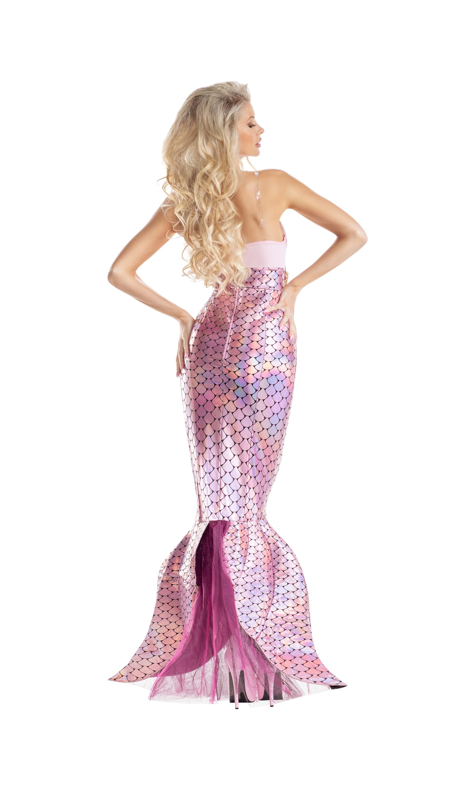 Party King Women's Blushing Beauty Mermaid Adult Costume - Elegant Sequin Dress for Halloween, Cosplay & Themed Parties