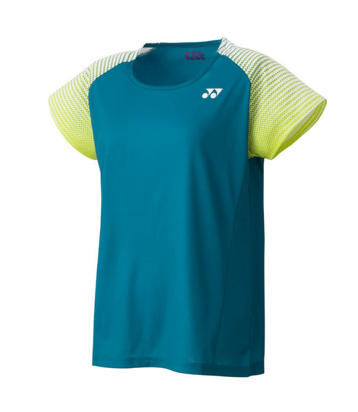 Yonex 16446 Women's Performance Crew Neck Tennis Shirt - Moisture Wicking & Breathable Tournament Tee (Marine Blue) - Perfect for Tennis Matches & Casual Wear