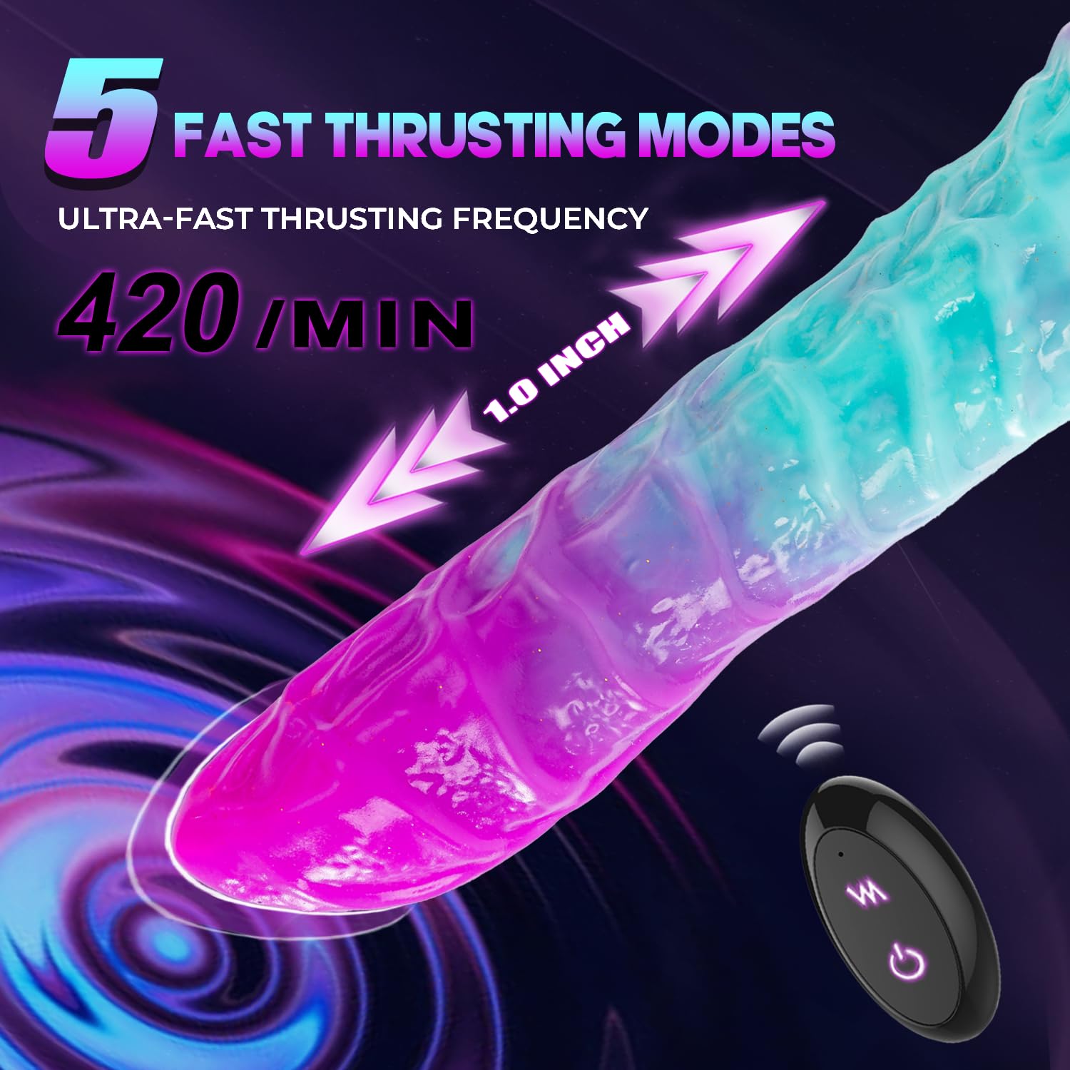 9.4 Inch Remote Control Silicone Dildo Vibrator - Powerful Thrusting & G Spot Stimulation for Women & Men, Fantasy Sex Toy for Couples & Solo Play - Perfect for Role Play & Spicing Up Your Bedroom