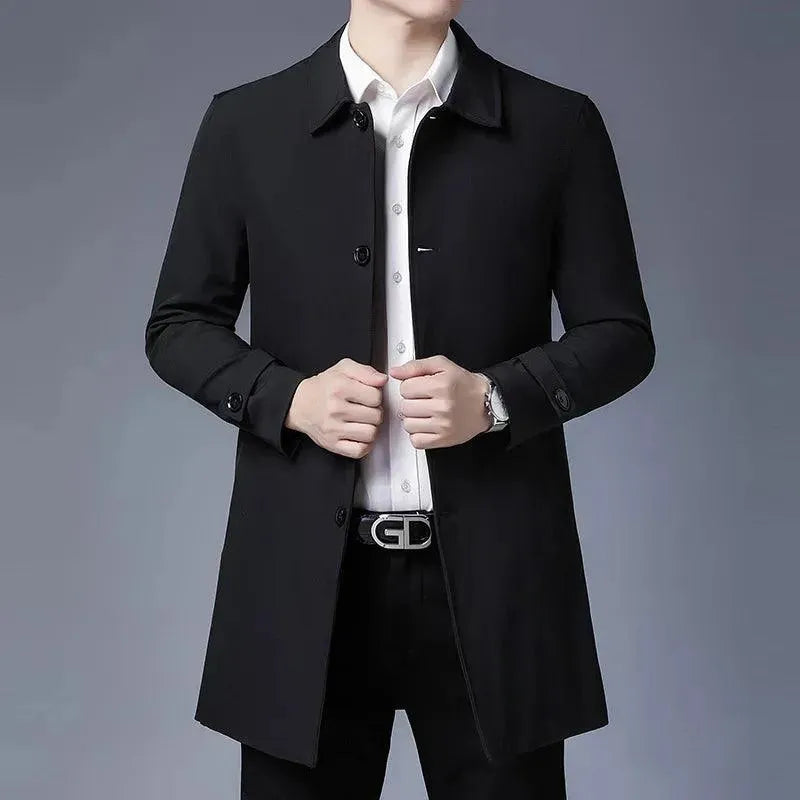 Classic Men's Button-Down Car Coat - Stylish Winter Jacket for Driving & Outdoor Activities