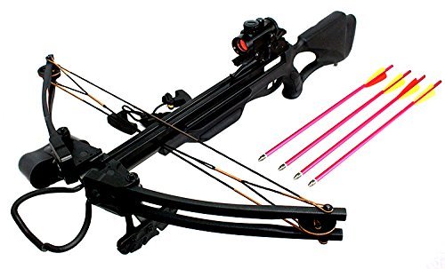 175 LBS Cobra Hunting Crossbow with Solid Fiberglass Limbs - High Power Crossbow for Deer Hunting, Target Practice & Outdoor Sports | Black Tactical Design