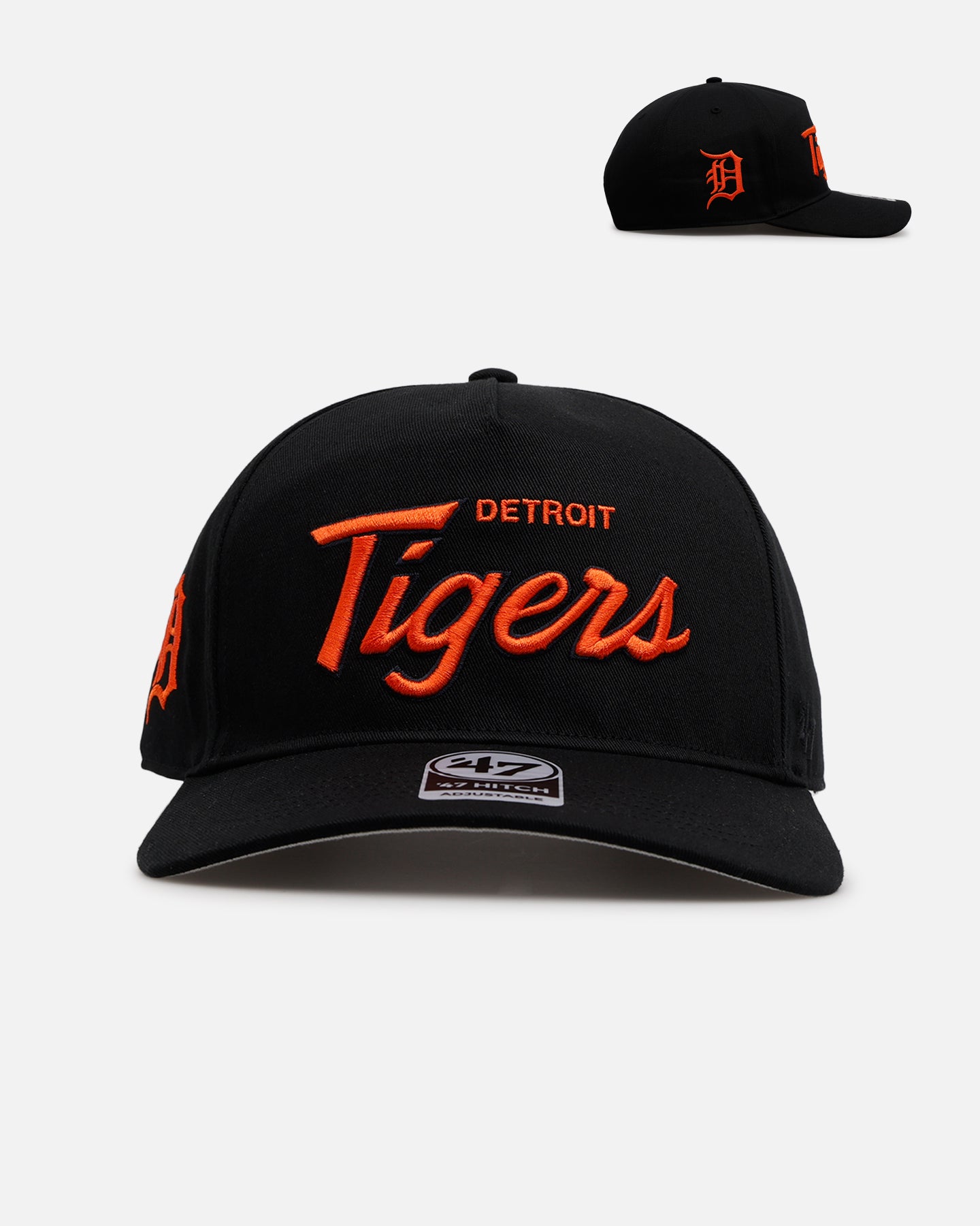 47 Brand Detroit Tigers 'Black Dome Script' 47 Hitch Snapback Black Hat - Official MLB Licensed Baseball Cap for Men & Women - Perfect for Sports Fans, Streetwear Fashion, and Casual Outfits