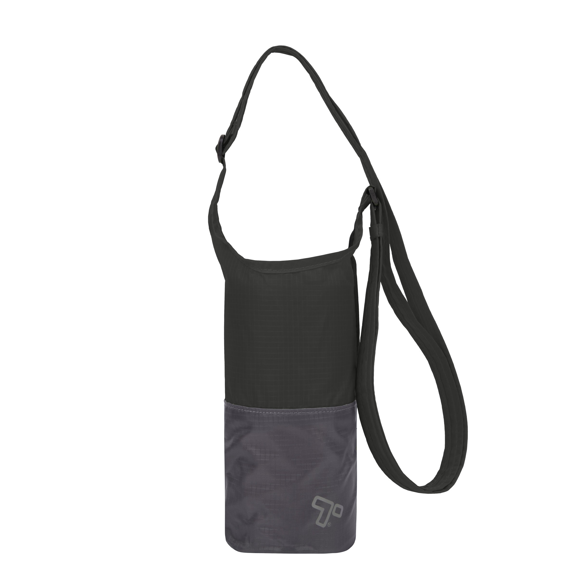 Travelon Packable Water Bottle Tote Bag - Lightweight & Collapsible, Black/Gray - Perfect for Travel, Hiking, Gym & Everyday Use