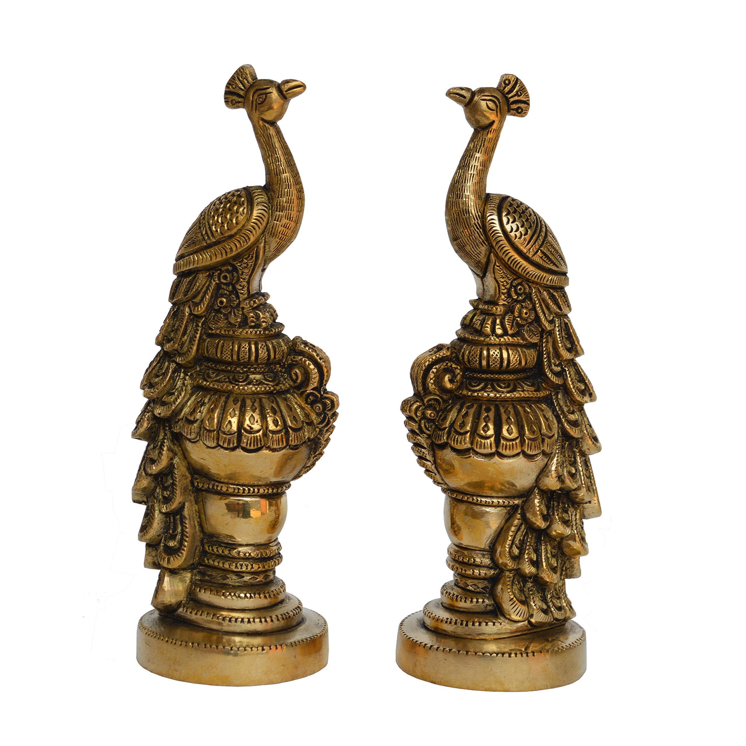 Handmade Brass Peacock Figurine Set - Elegant Table Decor Showpiece for Home & Office | Perfect Gift for Housewarming, Wedding & Indian Decor