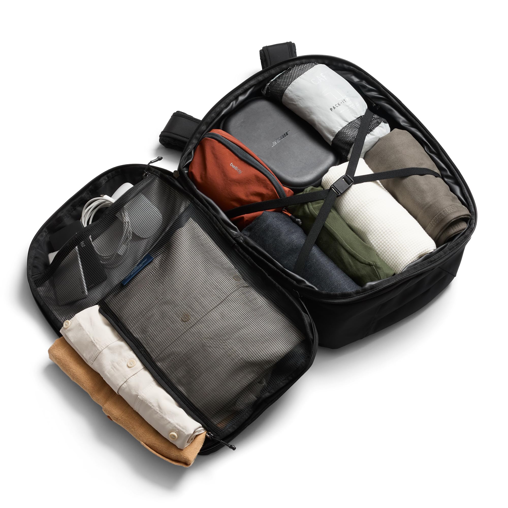 Bellroy Transit Travel Pack Pro 30-38L Carry-On Travel Backpack - Laptop Sleeve, RFID Protection & Zip Bottle Pocket - Black - Perfect for Business Trips & Weekend Getaways