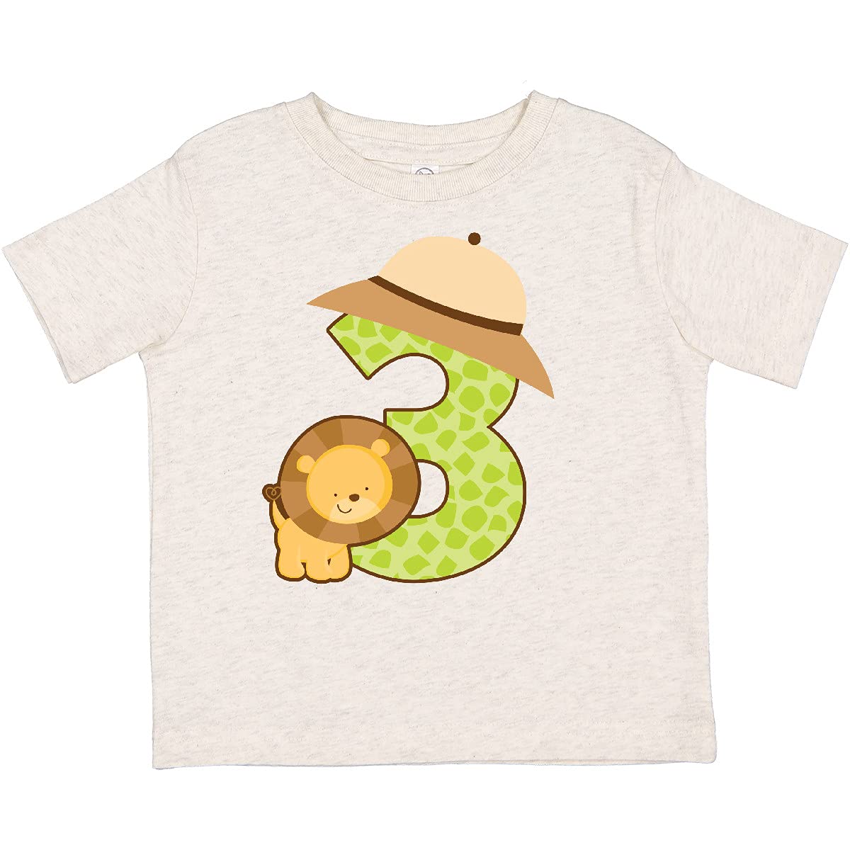 Inktastic Safari 3rd Birthday T-Shirt for 3 Year Old Boys & Girls - Cute Animal Print Toddler Tee for Birthday Parties, Zoo Trips & Everyday Play