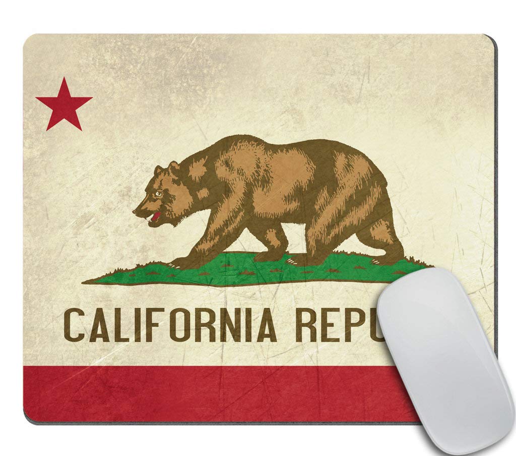 Grunge California State Flag USA Non-Slip Rubber Gaming Mouse Pad - Large Rectangle Computer Mousepad for PC, Laptop, Office & Gaming Setup (Perfect for Work, Gaming & Home Office Use)