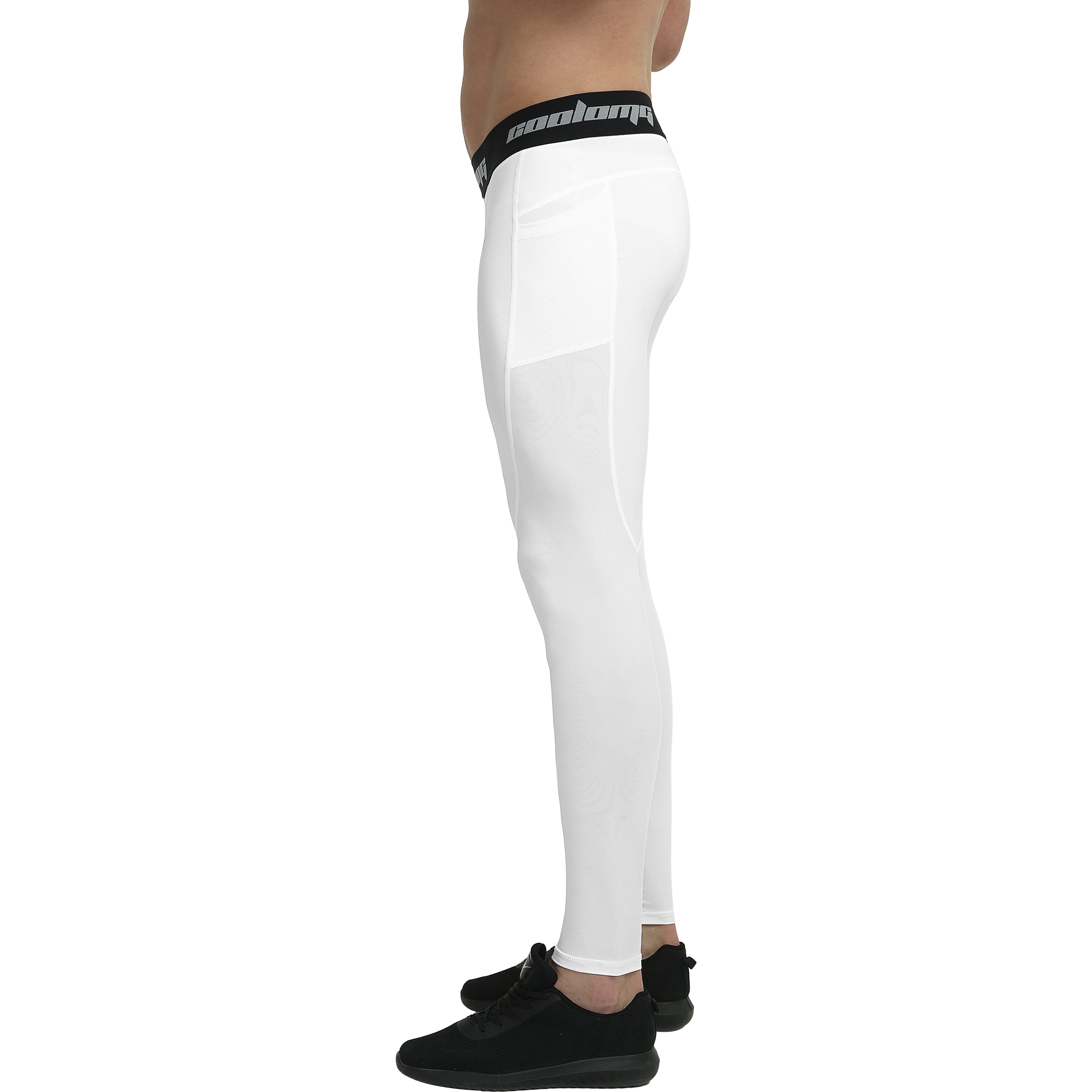High Waist Long Leggings with Side Pockets for Women - Comfortable Workout Yoga Pants in White | Perfect for Gym, Running & Lounge Wear