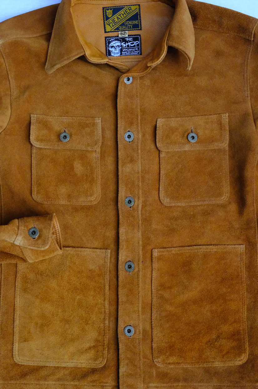 The Shop Vancouver Chore Shirt - Premium Steer Rough Out Camel Workwear for Men | Durable Shirt for Outdoor Work, Hiking & Casual Wear