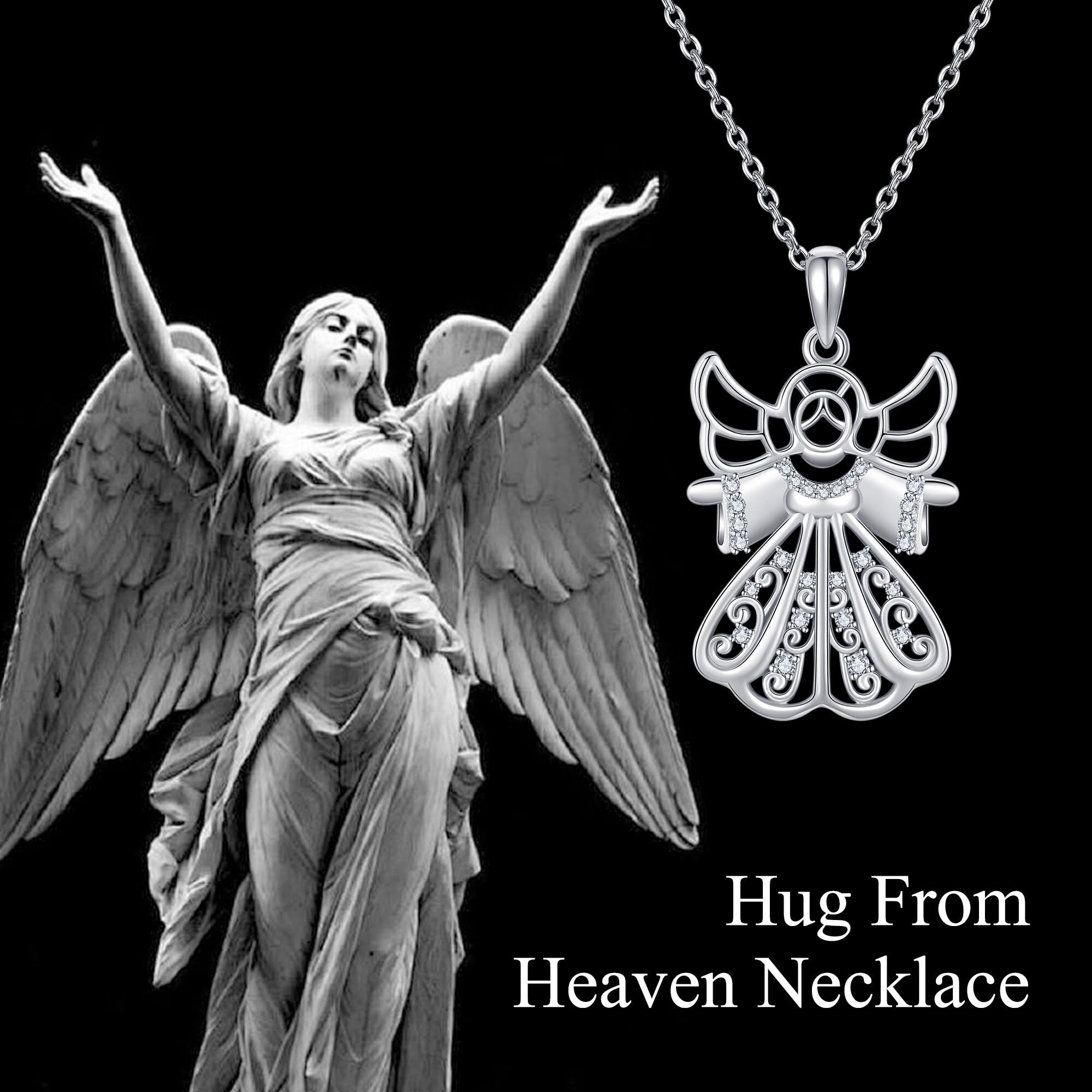 YAFEINI Hug From Heaven Necklace - 925 Sterling Silver Angel Wing Pendant for Women, Elegant Gift for Birthday, Christmas & Special Occasions | Perfect for Everyday Wear, Date Nights & Meaningful Gifts