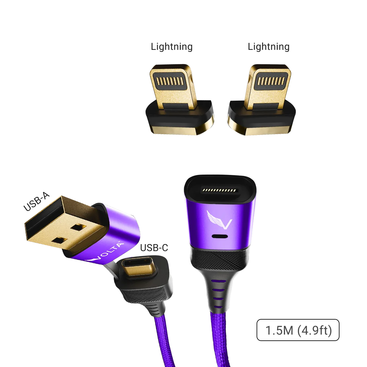 Volta MAX 240W USB-C Magnetic Charging Cable - Fast Charging for iPhone 15, MacBook, iPad, Samsung Galaxy | Perfect for Home, Office & Travel