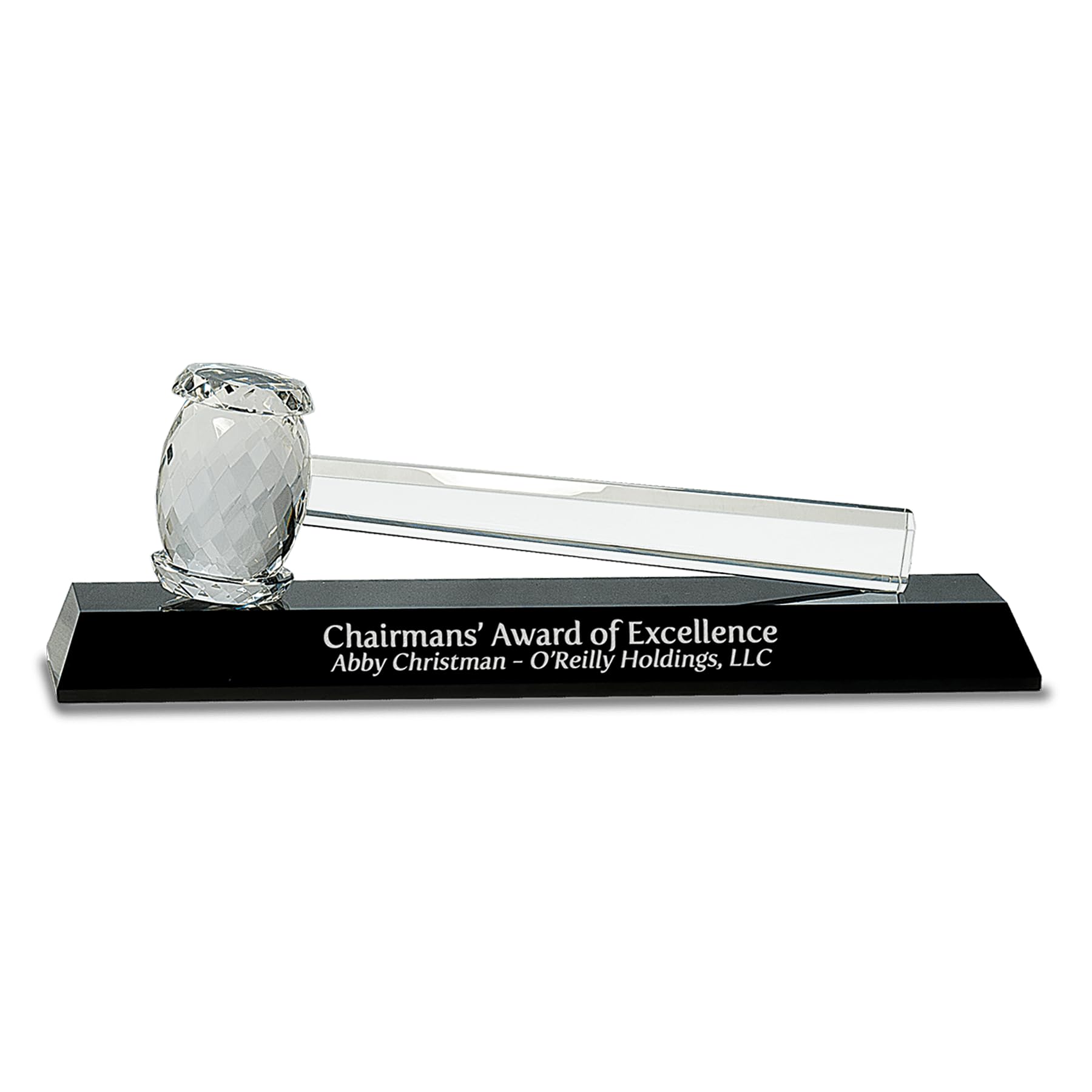 Custom Engraved Crystal Gavel - Personalized Judge Hammer for Courtroom, Wedding, Auction & Awards Ceremony - Free Laser Engraving Included