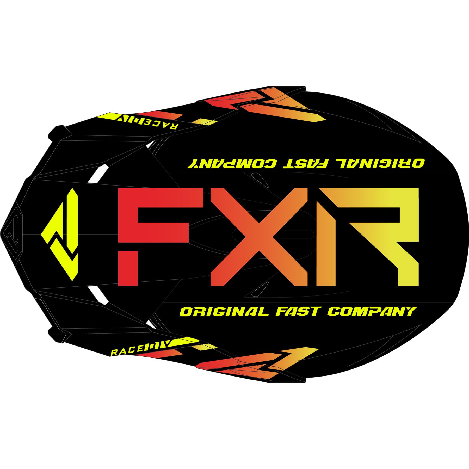 FXR Blade Race Division Helmet 2025 - Black/Inferno - Large Size - High-Performance Snowmobile & Motocross Racing Helmet - Perfect for Extreme Winter Sports & Off-Road Adventures