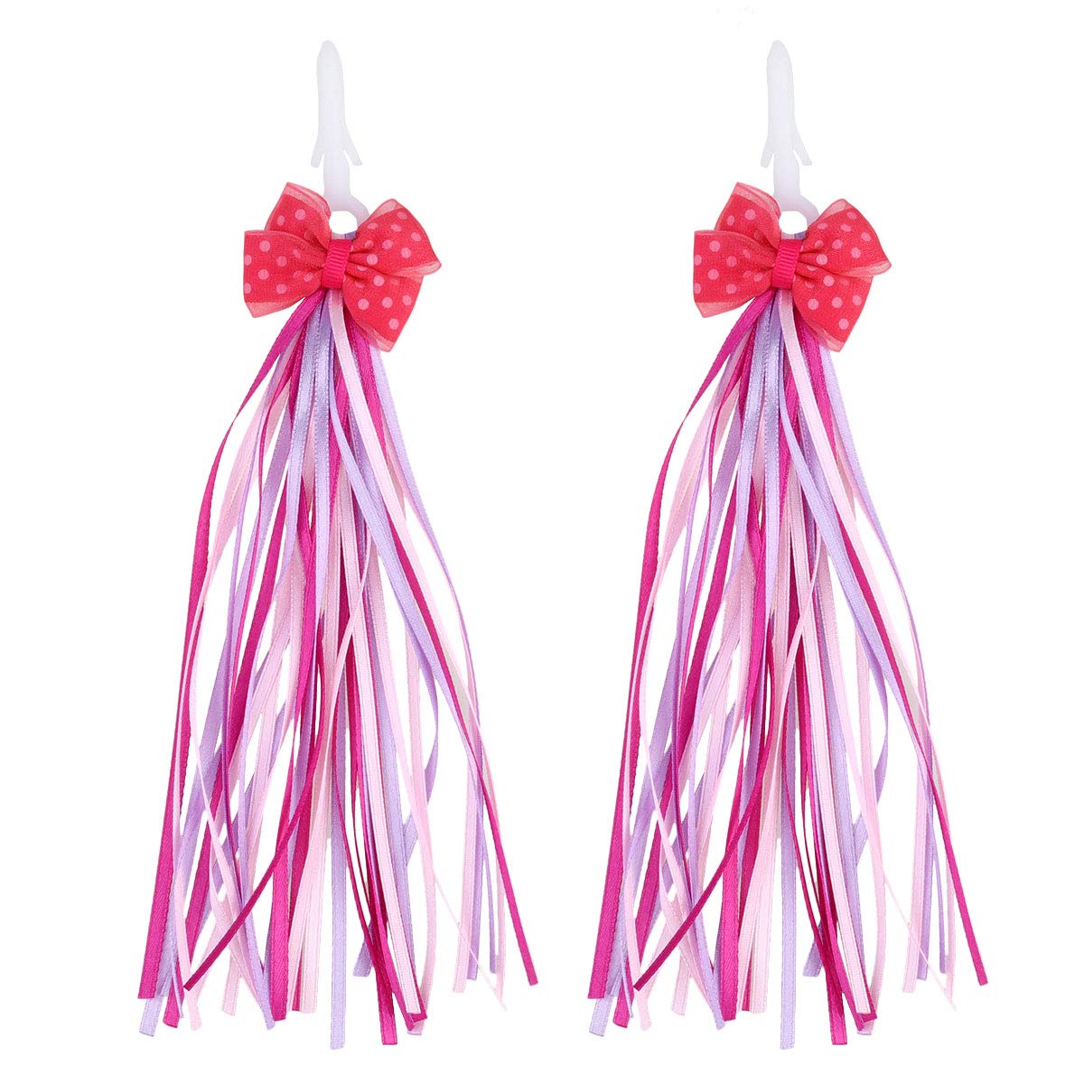 Colorful Scooter Ribbons & Bike Handlebar Streamers - 1 Pair Decorative Accessories for Kids Bicycles (Pink & Green) | Perfect for Birthday Gifts, Bike Parades & Children's Cycling Fun