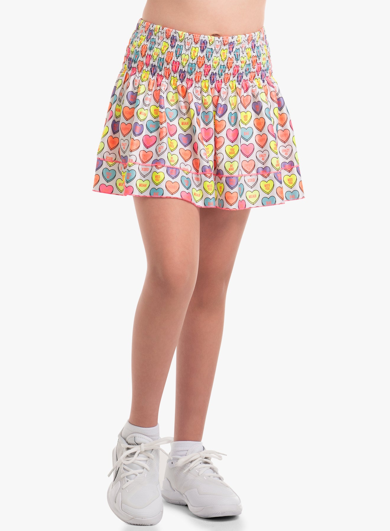 Candy Crush Smocked Skirt for Girls - Floral Print Summer Dress with Elastic Waist, Perfect for Parties, School & Playtime