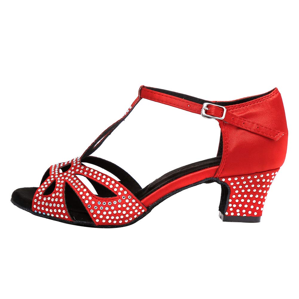 Hipposeus Women's Latin Dance Shoes with Rhinestones - Professional Ballroom Salsa Tango Party Performance & Practice Shoes - Model 419 for Weddings, Competitions & Dance Classes