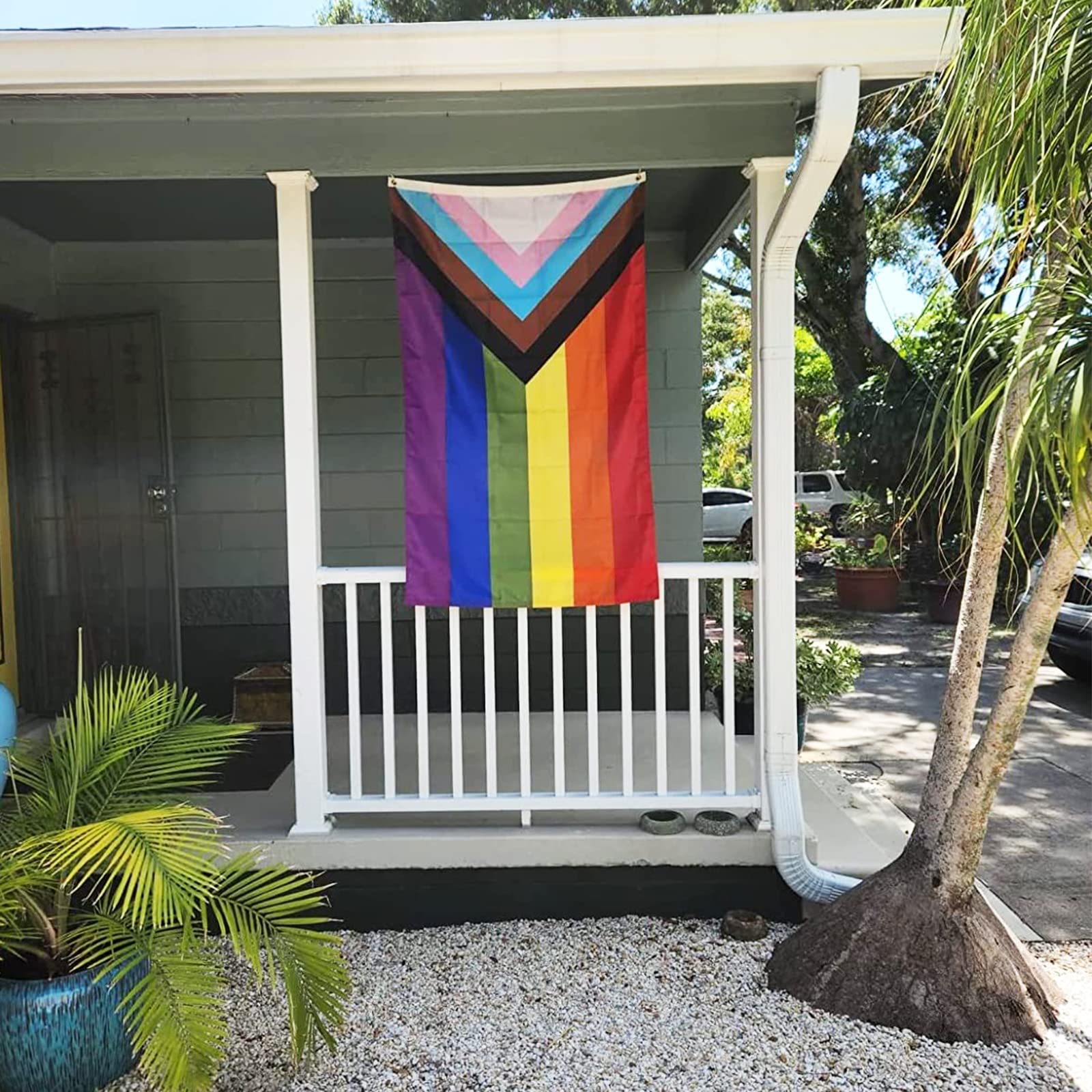 TOPFLAGS Pride Flag - 10x15 Large Outdoor Rainbow Banner for LGBTQ+ Gay Bisexual - Fade-Resistant Progress Pride Flag - Perfect for Parades, Home Decoration & Pride Month Celebrations