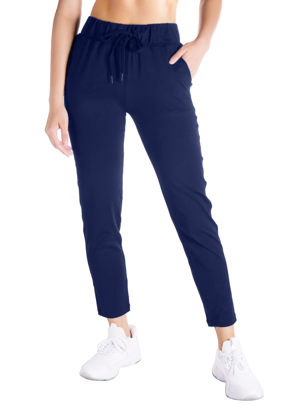 Yogipace Women's 7/8 On The Fly Pants - Petite/Regular/Tall Sizes, Drawstring Casual Lounge Joggers & Travel Sweatpants for Workouts, Yoga, Running & Everyday Comfort