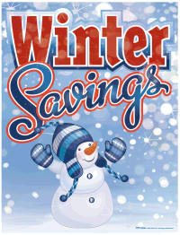 Vinyl Window Sign for Winter Savings - Weatherproof & Durable Decal for Retail Stores, Restaurants & Businesses - Perfect for Seasonal Promotions & Holiday Sales