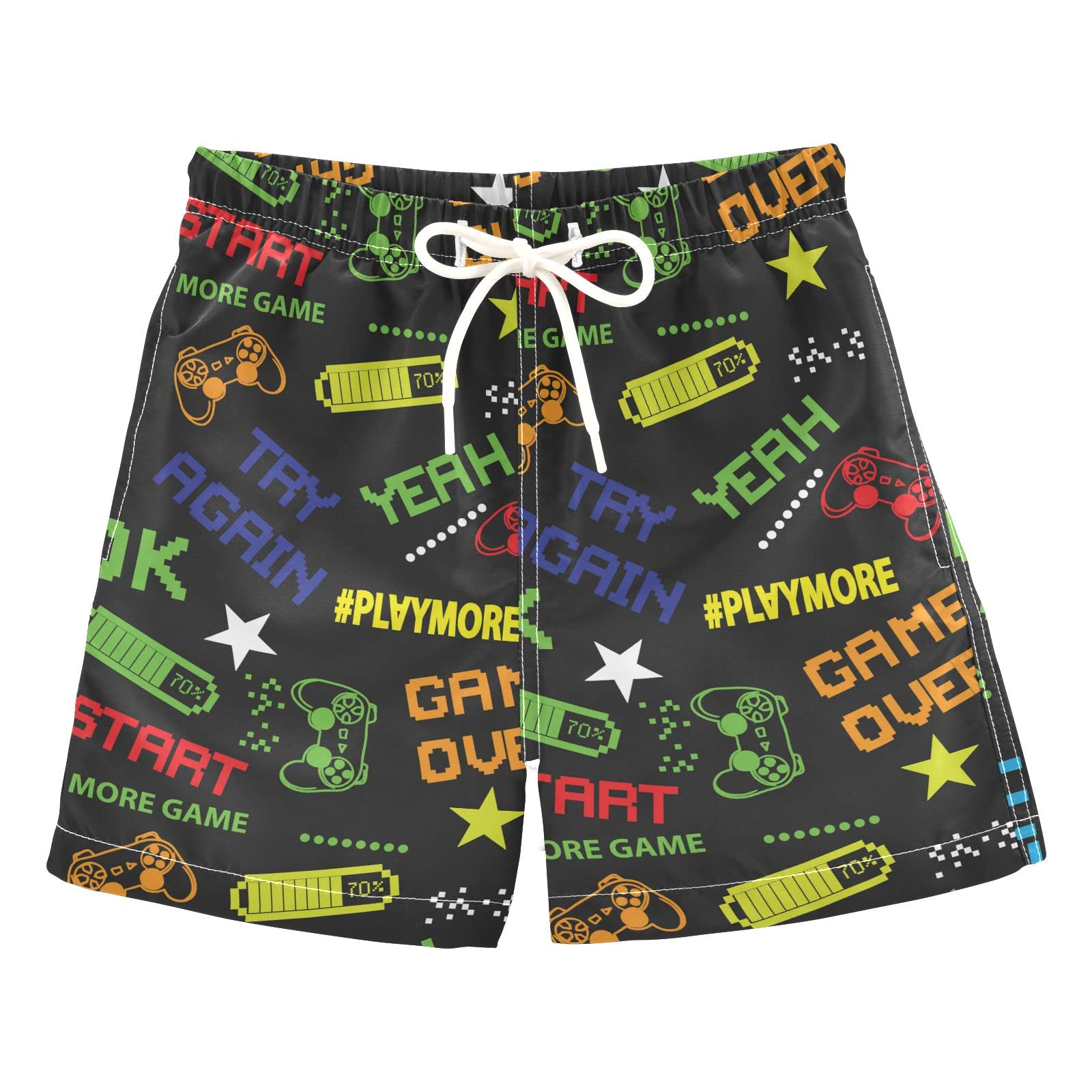 Vintage Colorful Quick Dry Swim Trunks for Boys & Teens - Comfortable Beach Shorts for Swimming, Surfing, and Summer Water Activities
