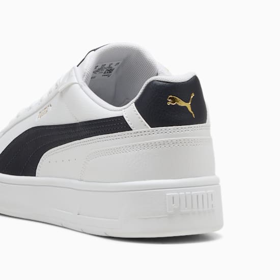 PUMA Men's Court Classico Sneakers - White/Black - Classic Low-Top Tennis Shoes for Men | Comfortable & Stylish for Casual Wear, Gym, and Everyday Use