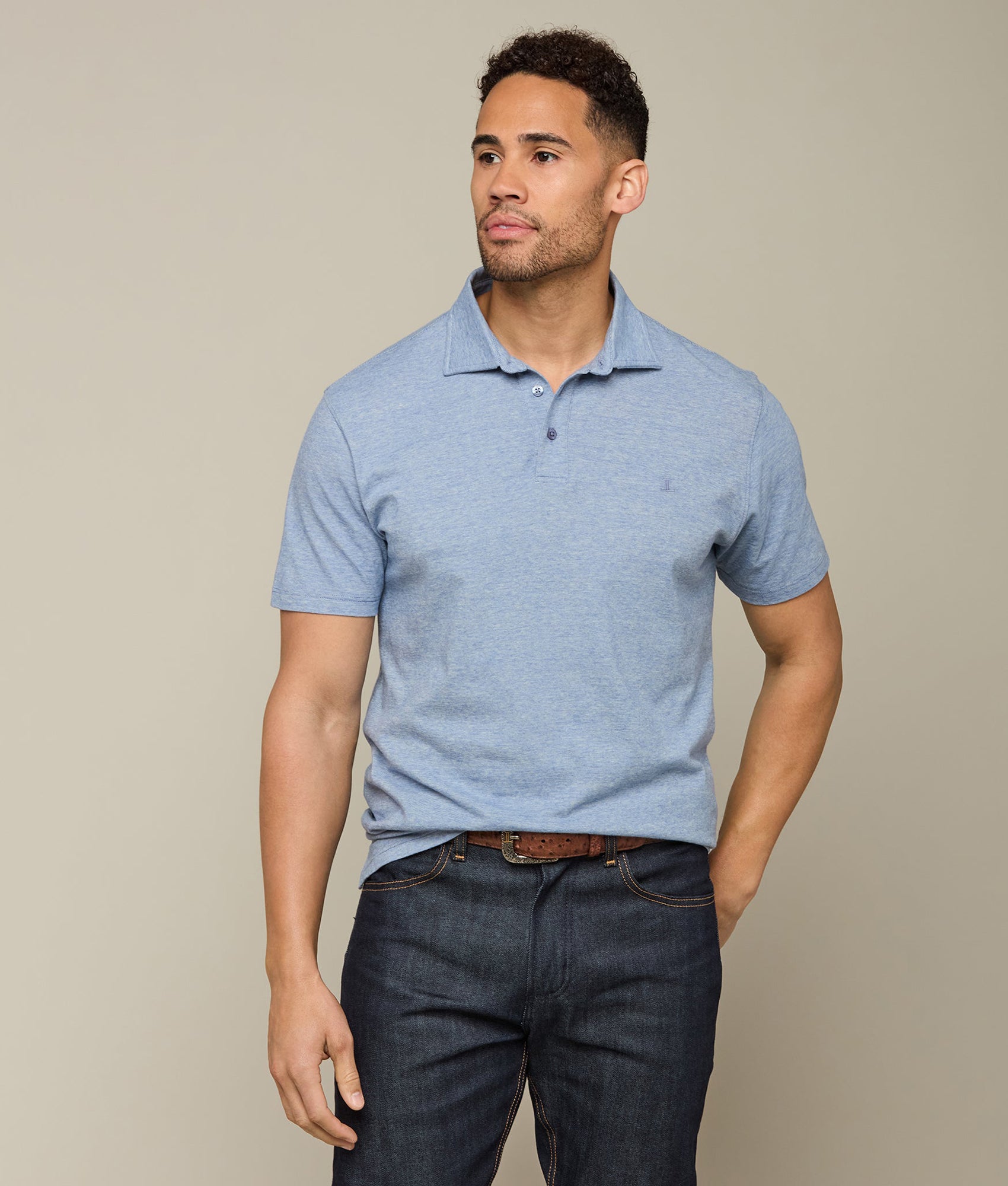 Premium Lucchese Pima Cotton Polo Shirt for Men - Soft Breathable Blue Casual Wear - Perfect for Golf, Business Casual & Summer Outfits