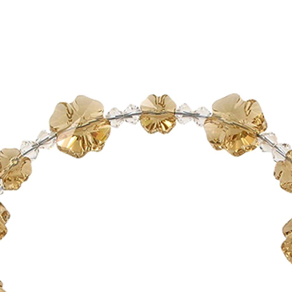 .925 Silver Flower Charm Bracelet with Crystals for Women's Fashion