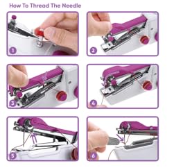 Portable Handheld Sewing Machine - Battery & USB Powered Mini Stitcher for Beginners - Easy Hemming, Repairs & Quick Fixes - Includes Instructional Videos - Perfect for Home, Travel & Emergency Clothing Repairs