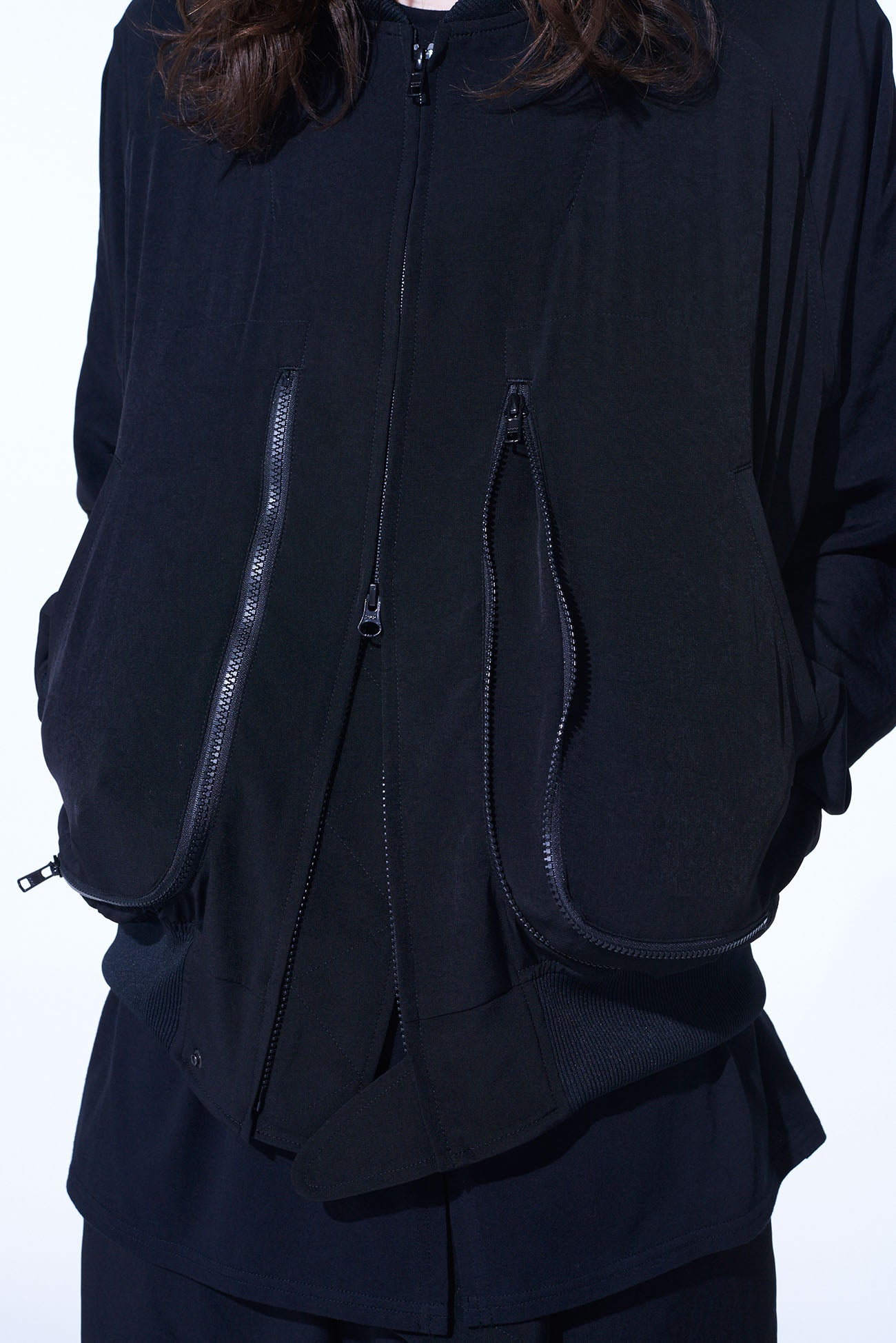 Stylish Crepe de Chine Blouson with Gusseted Zippered Pockets | Women's Fashion Jacket for Work & Casual Outfits