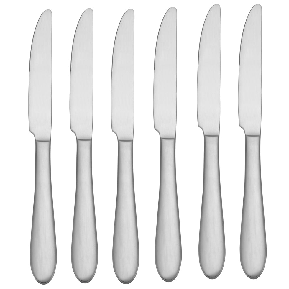 Premium Vale Stainless Steel Dinner Knife Set of 6 - Sharp & Durable Cutlery for Steak, Meat & Fine Dining - Perfect for Restaurants, Weddings & Dinner Parties